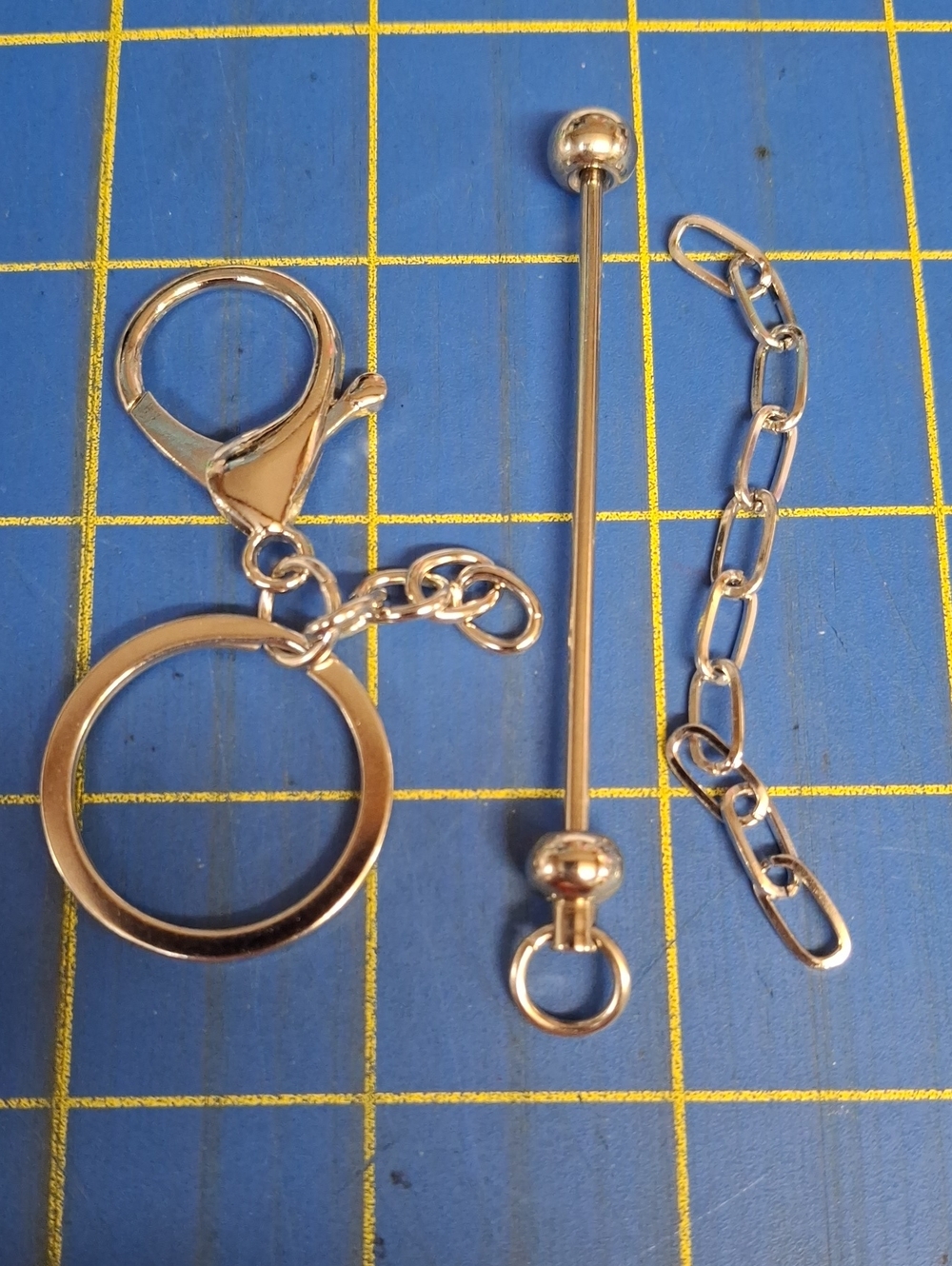 DIY Silver Tone Keychain and/or Purse Charm Chain Accessory Set